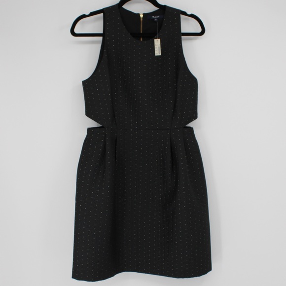 MADEWELL NWT Black Dress Gold Dots Pockets Sleeveless Tank Size 6 - Picture 8 of 16